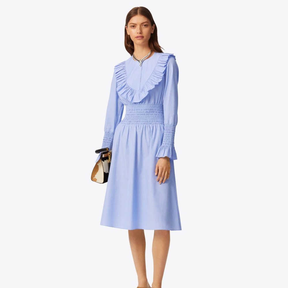Tory Burch Smocked Cotton Dress NWT